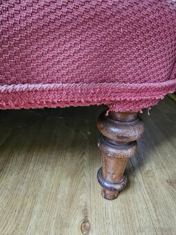 Vintage designový červený gauč - 4