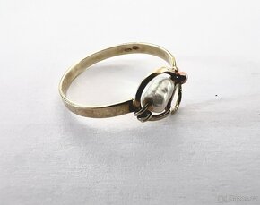 Zlatý dámský prsten s perlou Zlato 585/1000 (14 kt),1,40g - 4