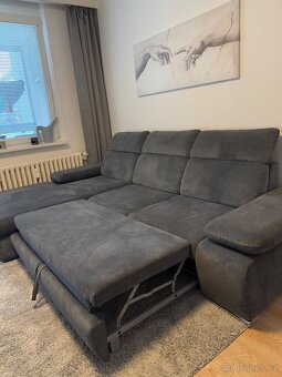 Šedá rozkládací sedací souprava s úložným prostorem - 4