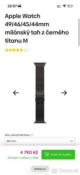 Apple Watch 49/46/45/44mm milánský tah z černého titanu M - 4