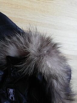 dámská kožená bunda s kapucí a kožíškem vel. 38/M - 4