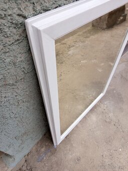 Zrcadlo v dřevěném rámu - bílé - 4