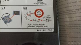Auto kompresor, lepící opravná sada pneu VW - 4