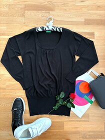 BENETTON tenký svetr tunika S oversize střih - 4