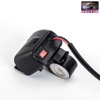 12V moto nabíječka,2xUSB,vypínač,voltmetr + teploměr. - 4