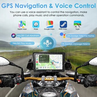 Carpuride W702B Pro - CarPlay pro motocykly + drzak pro BMW - 4