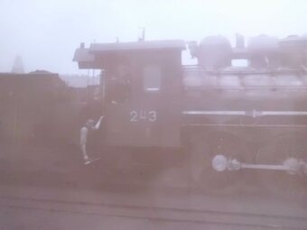 Starožitný Obraz - Originál Fotografie PARNÍ LOKOMOTIVA 243 - 4