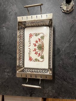 Vintage kovový podnos (antikvariát) - 4