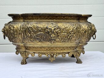 Žardiniéra květináč starožitný 1850-60 mosaz Francie Napole - 4