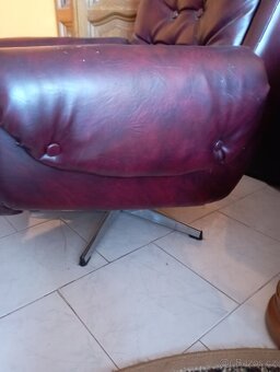 Prodám otočné a houpací křeslo - kůže - 4