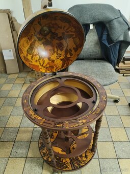 Barový globus - likérník na kolečkách - 4