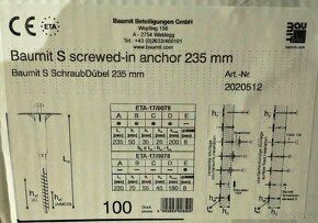 Zateplovací talířová hmoždinka Baumit S 235 mm - 800ks - 4