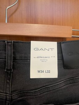 Pánské černé Gant kalhoty ultra slim - W 34 L32 - 4