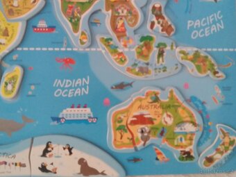 WOODY Magnetické puzzle Svět v obrázcích 2v1 - 4