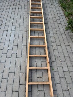 Dřevěný skládací půdní/sklepní žebřík – 3 metry - 4