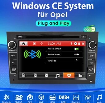 7palcové 2Din LCD autorádio pro auta Opel / BT / GPS / CD / - 4