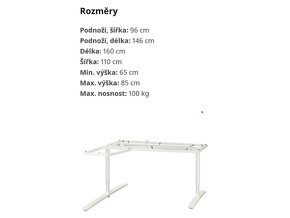 Ikea Bekant podnoží stolu rohový L/P - 4