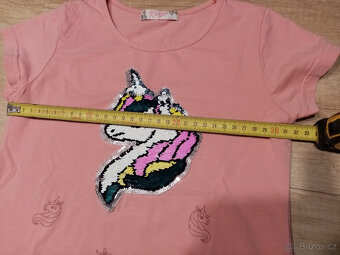 měnící tričko a tílko jednorožec vel. 110/116 - 4