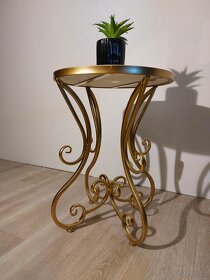 Nový zlatý stolek s pravým mramorem - 4
