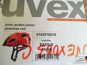 Prodám dětskou helmu na kolo Uvex Quatro Junior 50-55 cm - 4