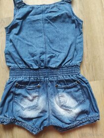 Letní, riflový overal, skinny, kalhoty Denim&Co,vel.128/134 - 4