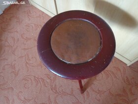 Retro otočná židle ke klavíru, starožitná, stavitelná výška - 4