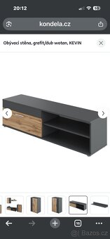 Obývací stěna, grafit/dub wotan, KEVIN - 4