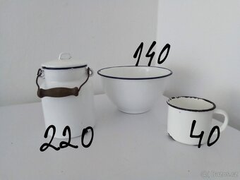 Staré, smaltované, bílé nádobí - 4