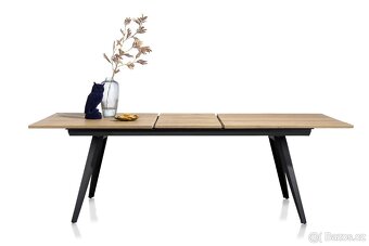 Rozkládací jídelní stůl City 190 cm – dub / černý kov - 4