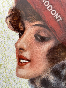 Smaltovaná cedule Chlorodont woman originál kolem roku 1925 - 4
