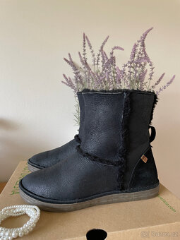 Černé kožené boty válenky sněhule El Naturalista 39 - 4