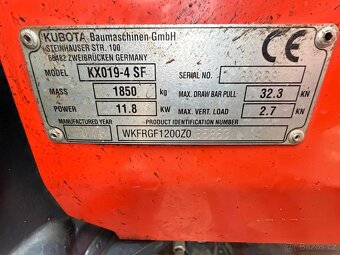 Pásový bagr KUBOTA KX019-4 SF, konečná cena, doprava zdarma - 4