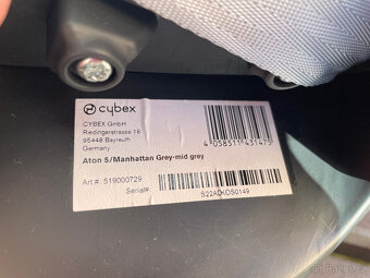 Cybex Aton 5 Manhattan Grey, šedá včetně základny BASE 2-fix - 4