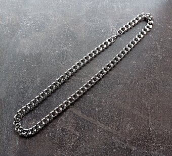 NOVÝ silný pánský náhrdelník Pancer Silver steel š. 12 mm - 4