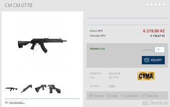 Prodám NOVÉ AK-103 Magpul / Zhukov (CYMA CM.077B) 135 m/s - 4