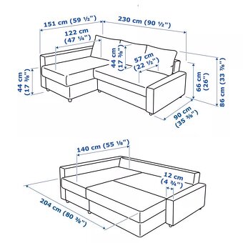 Prodám - sedačka rozkládací s úložným prostorem - 4