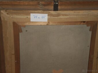 obraz - olej - kaktus - v rámu - -75 x 75 cm - 4