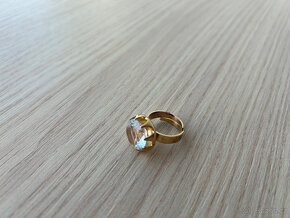 Prsten s broušeným sklem - stříbro 7,80 g - 4