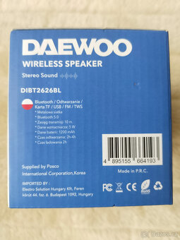 Nový BT stereo reproduktor Daewoo, BT+TF karta+FM+hovory+USB - 4