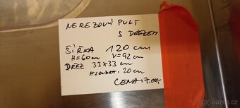 Nerezový pult 120 cm + dřez - 4