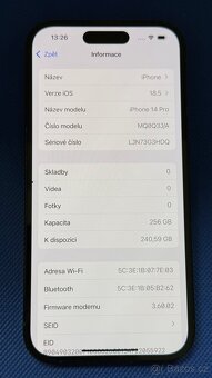 iPhone 14 Pro 256GB Graphite, pěkný stav - 4