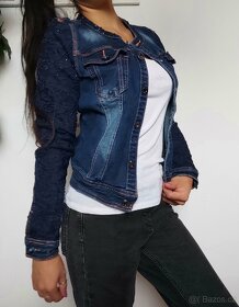 Krásná džínová vypasovaná bundička. Top stav - 4