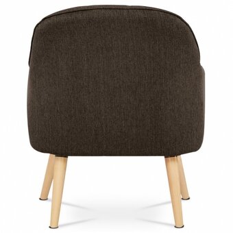 Křeslo ASB-018 BR v hnědé látce s polštářem - 4