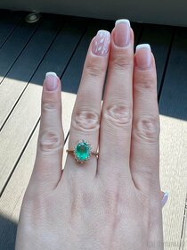 Diamantový prsten se smaragdem - 4
