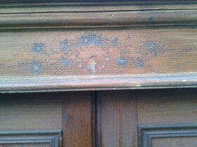 Starožitná Selská Malovaná skříň se sloupky Retro - 4