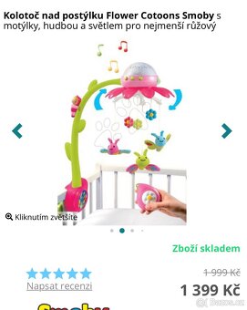 Kolotoč nad postýlku Flower Cotoons Smoby - 4