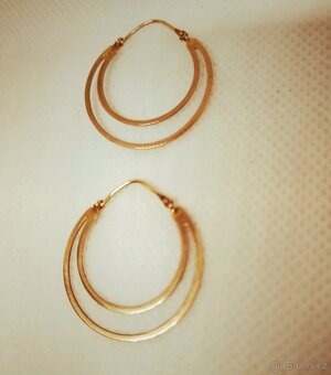 Zlaté náušnice dvojité - 4