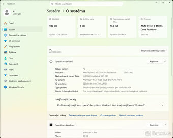 Herní PC - Ryzen 4500, 16GB RAM, 1TB NVME, 5700XT, WIN11 - 4