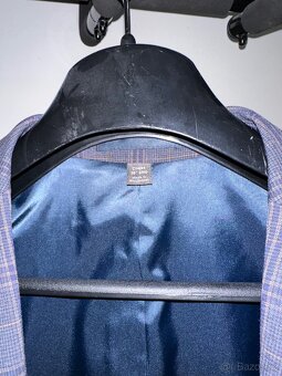 pánský Oblek Marks & Spencer tmavě modrý hezký stav - 4