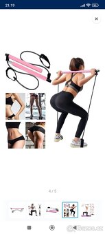 Posilovaci a protahovací tyč s gumou, Pilates Sticks - 4